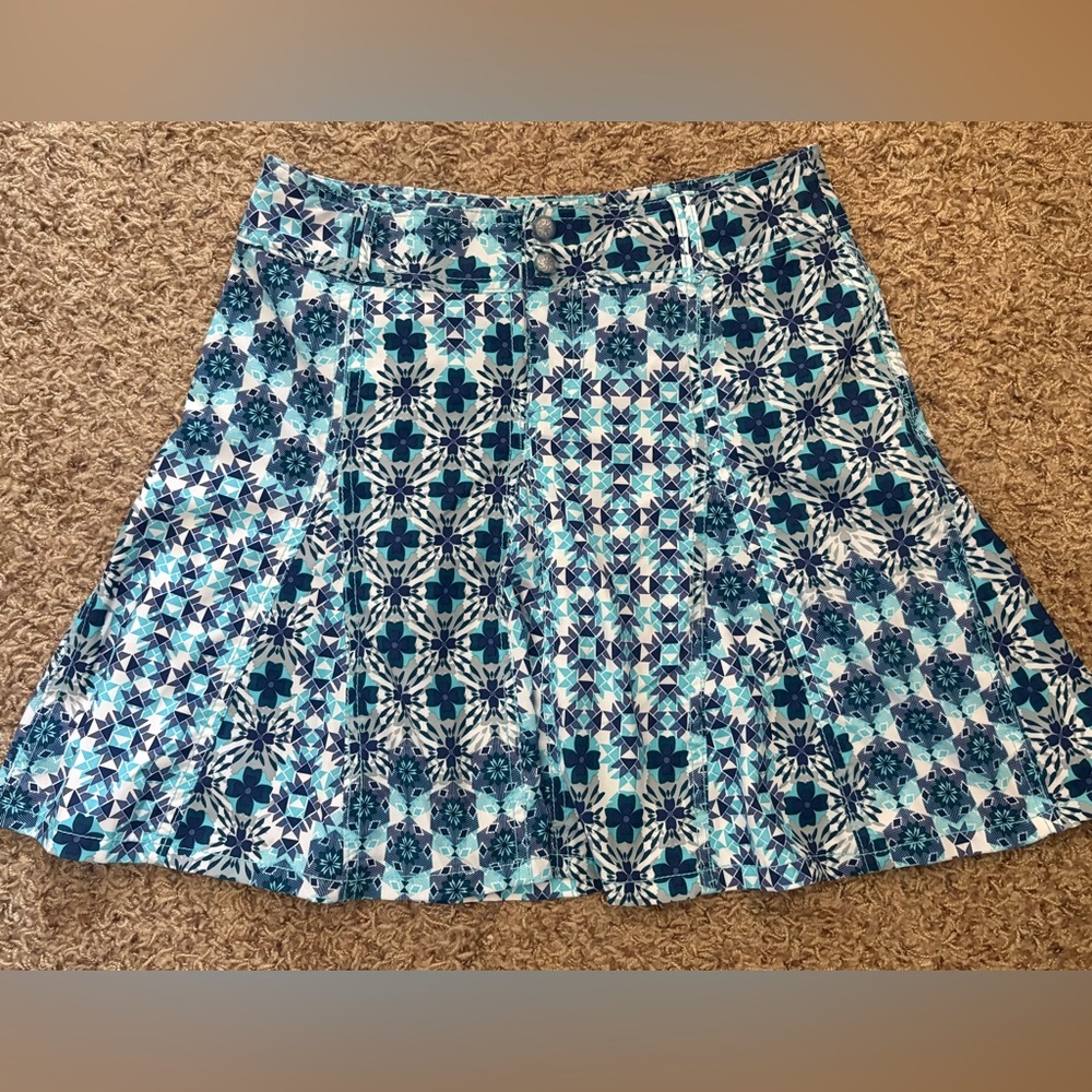 Athleta Whatever Skort Athletic Golf Geometric Blue Print 4P